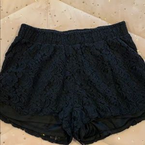 Black lacy summer shorts